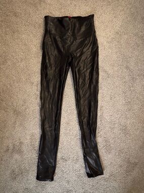 Spanx Black Faux Leather High-Waist Leggings